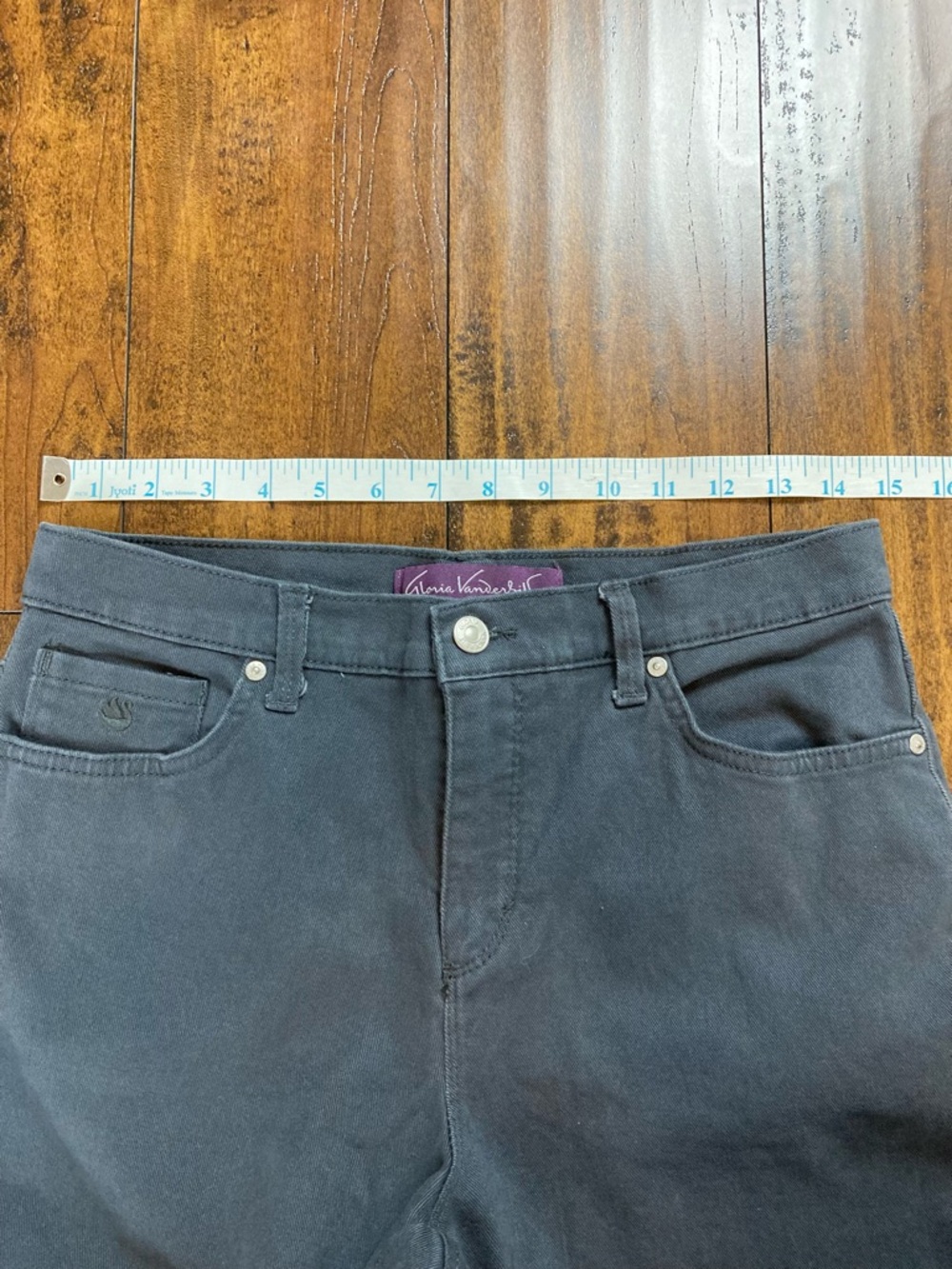 GLORIA VANDERBILT Women’s Amanda Jeans Charcoal Gray Straight Leg Size 8 Short - Picture 8 of 13